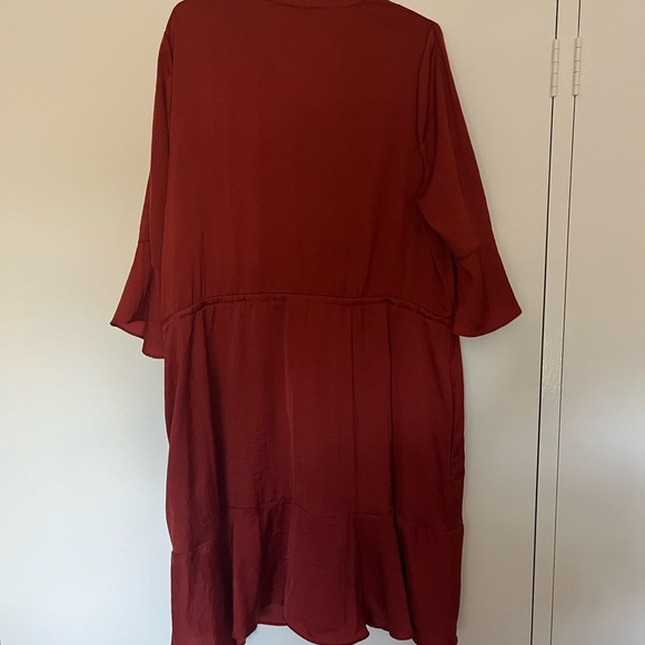 Burnt orange button down dress - Picture 6 of 9